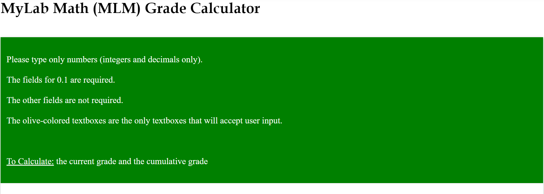 MLM Grade Example: Part 1