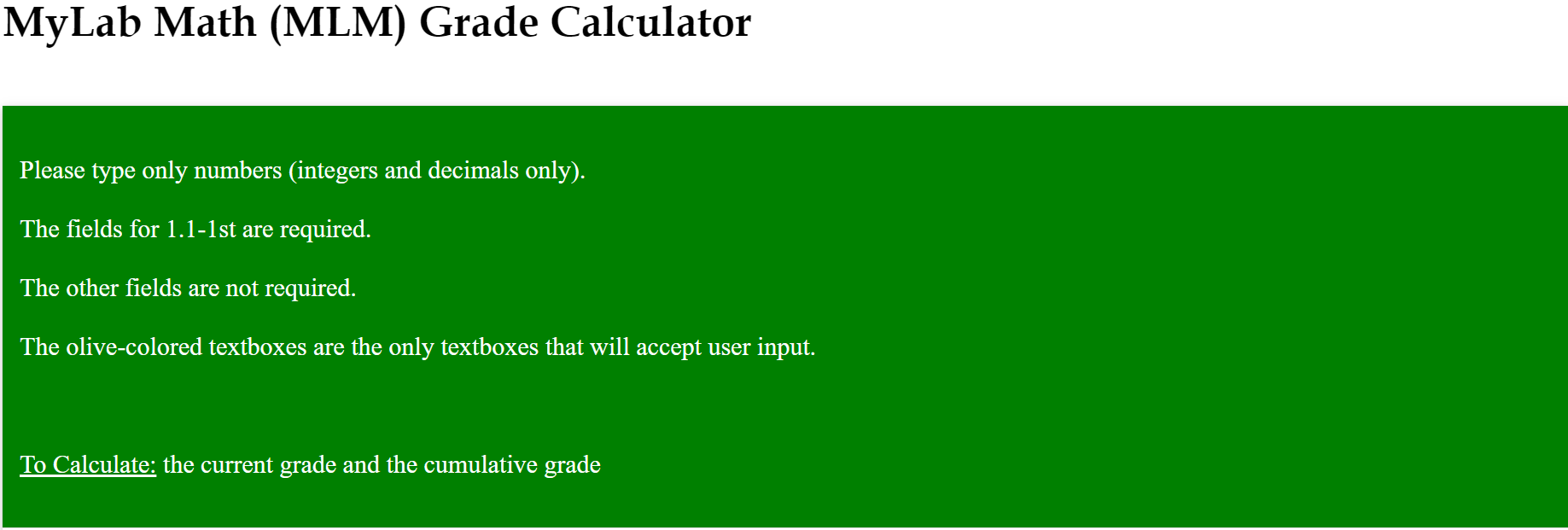 MLM Grade Example: Part 1